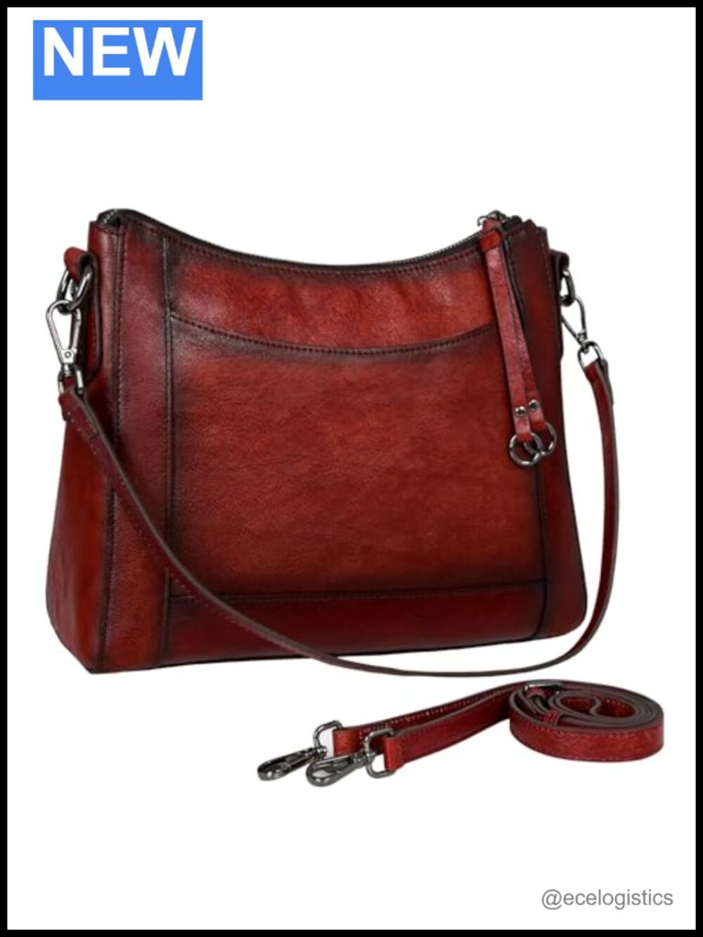 Genuine Leather Crossbody Bag for Women - Adjustable Strap, Hobo Purse with